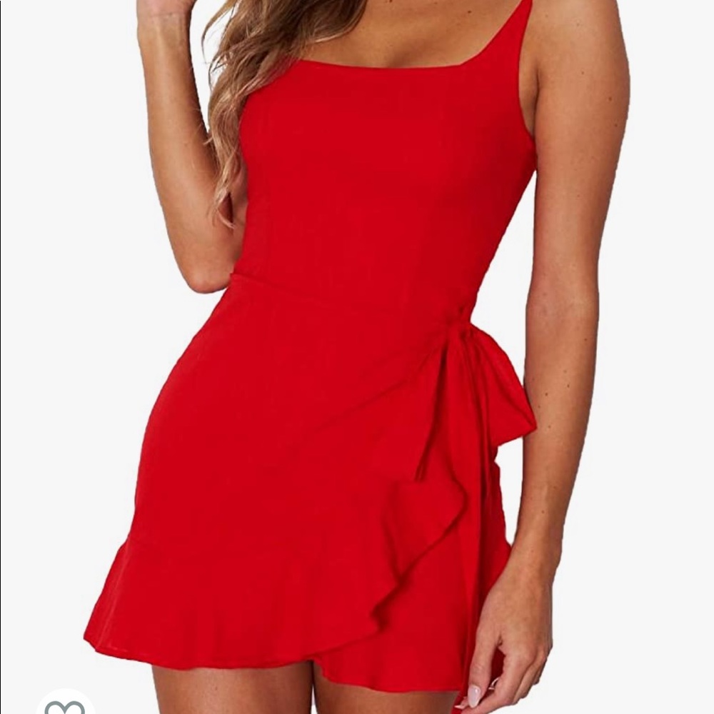 Red mini dress ! Would make a statement in the summer. Brand new